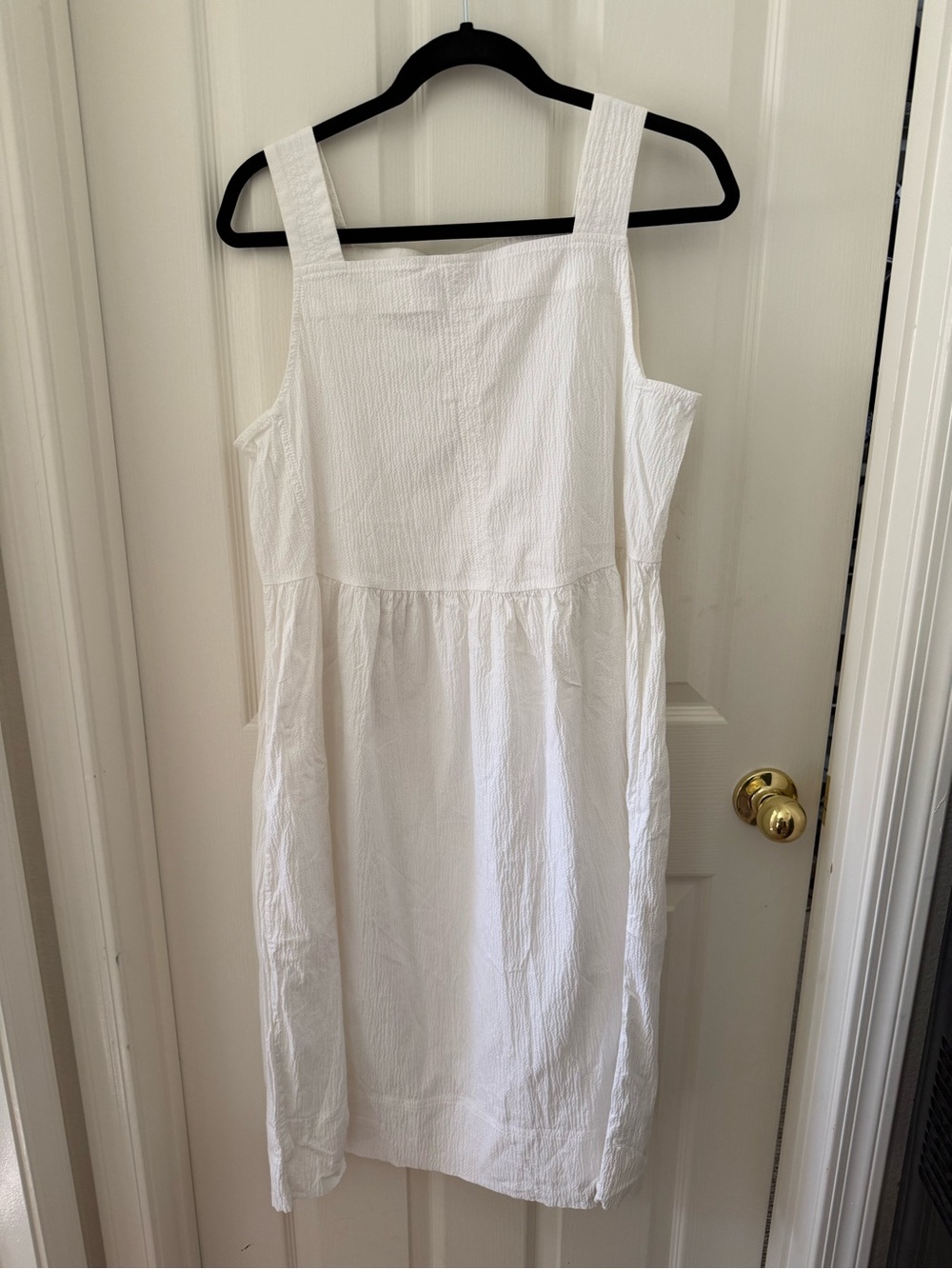Everlane Seersucker Classic White Women's Midi Sundress